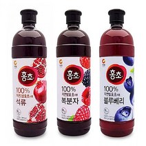 홍초 청정원 (석류+블루베리+복분자) 1.5L x 3개 대용량 발효초 자연숙성발효초 홍초