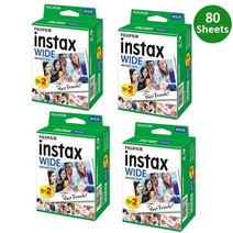 카메라필름 흑백 롤 필름 10-100매 fujifilm instax 와이드 인화지 포맷, 80매
