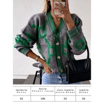 예쁜 여성 봄 가을 겨울 니트 자수 가디건 데일리 간절기 사각형 체크 무늬 스웨터 단추 루즈 오버 핏 20 30 대 젊줌마 예쁜 뽀글이 여자 선물 추천 이쁜 아우터 자켓 재킷