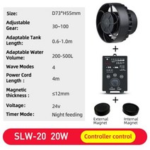 수류모터 Jebao New ALW SLW MLW 웨이브 펌프 수족관 워터 필터 12V 24V 75W 10W 20W 30W 수조 매우 조용한 작동, SLW-20 24V 20W+CH PLUG