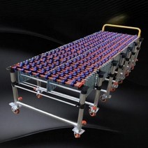 무동력 자바라 컨베이어 길이 높이 조절식 벨트 ABS롤러 택배 화물 운반 창고, 폭500mm 길이1m