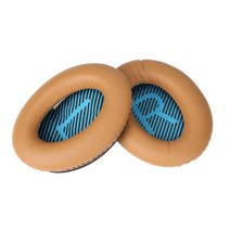 보스 헤드폰 이어 패드 QC35 QC25 QC 15 2 AE2 교체용 호환 솜 쿠션 커버, (브라운/블루)이어패드1쌍_(Q)