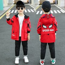 JS4261 남아 키즈 주니어 봄 가을 고퀄 면혼방 후드 스파이더맨 집업 점퍼 재킷 캐주얼 바람막이 야상 아우터 데일리 아동복