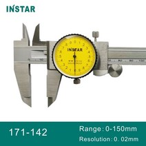 3차원측정기 인스타 다이얼 캘리퍼 스테인레스 스틸 0-150mm 양방향 충격 방지 산업용 품질, 01 171-142 0-150x0.02mm