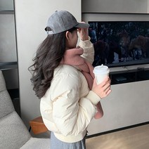 화이트 숏패딩 점퍼 오리털 패딩 슬림핏