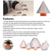 코어드릴 건식코어드릴 코아드릴 콘크리트절단기 건식코아드릴 XCAN M14 다이아몬드 모따기 비트 밀링 타일 커터 대리석 콘크리트 구멍 톱 석조 드릴링 크라운 건설 도구 20-75m, [05] 38mm