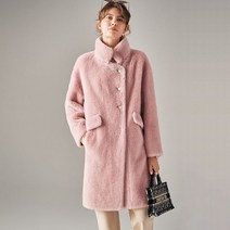 여성 겨울 모피 호주 양털 롱 코트 뽀글이 후리스 예쁜 무스탕 여자 코디 중간 길이 핑크 보라 화이트