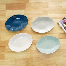 코스타노바 타원접시 30cm (화이트 아쿠아 블루 그레이), 그레이, 1개