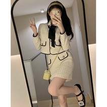 [7번가] 봄 투피스 트위드 가을 투피스 셀프웨딩룩 신부예복 럭셔리 여성정장 자켓 하객룩 오피스 셋업수트 청담동며느리 송혜교 ZY335