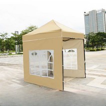 야외 창고 농막 시장 노점 인터넷 유명인 카키색 4면 로마 창 천으로 따뜻하고 비바람에 견디는 텐트 광고 야시장, 오픈형 2mx2m 카키색
