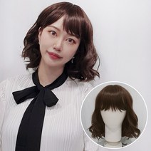 모위드 패션 항암가발 여성가발 웨이브단발 고급인조모 mos100, 1개, 자연갈색