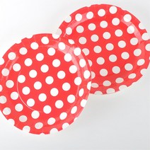 회사 교회 생일 산뜻 도트무늬 파티접시12P 야유회 학원 분위기 테이블셋팅, 라일락  18cm