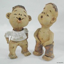 토기인형 2개-1세트 카페인형 점토인형 외국친구선물, 각설이