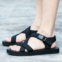 남성 엑스자 포인트 검정색 여름 푹신한 슬리퍼 신발