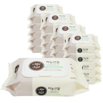 하늘선물 물티슈 캡형 100매, 20팩