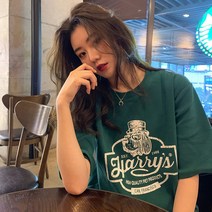 레이디 매직(lady magic) 라운드넥 여름 루즈핏 캐릭터 반팔티