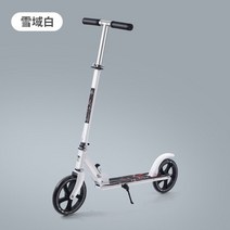 킥보드 8세 이상 성인 접이식 7종 조절 출퇴근용 가족 수동 두발 킥보드, 심플 화이트