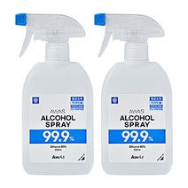 AWAS 에탄올 항균 살균 알콜 소독스프레이 500ml, 2개