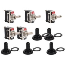헤비 듀티 로커 토글 스위치 15A 250V 20A 125V SPST 2 핀 ON / OFF 스위치 금속 박쥐 방수 부팅 캡 커버 - 5 팩, 보여진 바와 같이, 하나