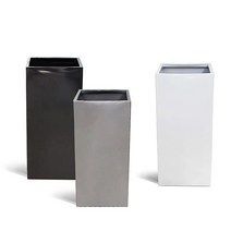 마이플랜트 플라스틱 사각 하이 화분 고강도 대형화분, 연그레이