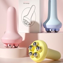 에코럭키 핸드롤러 볼마사지기 종아리 팔 다리 복부 지압 마사지볼, 핸드 볼마사지기-옐로우, 1개
