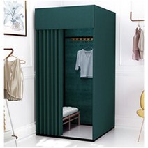 [국내배송] 간이탈의실 피팅룸 매장 옷가게 교복 학교 조립식 대형 탈의실 스탠드형 사각, 무광딥그린