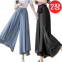 리더퀸 2-A-362 여성치마 불루 블랙 2장 스커트 치마바지