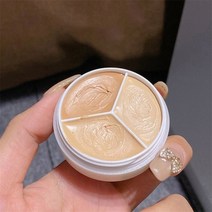 컨실러 3 색 컨실러 팔레트 크림 텍스처 커버 여드름 자국 다크 서클 다기능 페이스 메이크업 브라이트닝 화장품, Concealer Palette