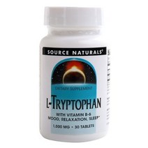 소스내츄럴스 L-트립토판 1000mg 비타민 B-6 포함 타블렛, 30개입, 3개