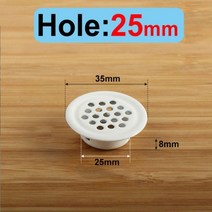 창문형 욕실 화장실 환풍기 교체 5/10PCS Stainless Steel Ventilation Hole Cabinet Cooling Round Air Duct Vent Plane, 25mm White Flat_5pcs