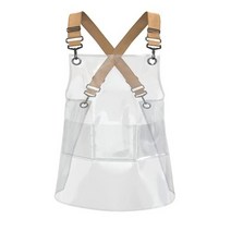 방수 앞치마 스트랩 로고 투명 노벨 하우스 액세서리 100 이발사 주방 헤어 살롱 워셔블 남녀 공용, Brown strap+Custom LOGO On Str