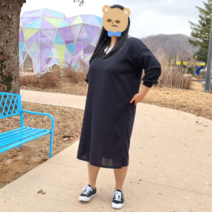 여성 빅사이즈 데일리 브이넥 롱 원피스 77 88 99 100 110 120 130 XXL
