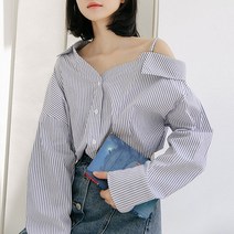 비올레 카라넥 루즈핏 오프숄더 블라우스 셔츠