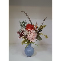 추모공원 실내 도자기 미니화병 용산꽃집 로즈플로라 (지름폭 약 6-8cm 높이 약 14-17cm ), 레드