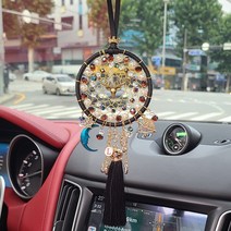 꿀잠나라 차량용 미니 드림캐쳐 인테리어소품 악세서리 수제 새차선물, 일반형, 화이트