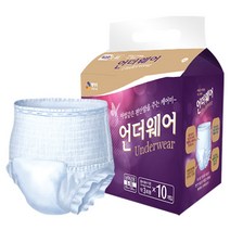 케어미 성인용 언더웨어 기저귀 특대형 남녀공용 성인기저귀, 5팩, 10매