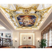 Beibehang 3d 벽화 상단 천장 벽 종이 그림 서양 유럽 하늘 천사 사진 벽지, 1 ㎡