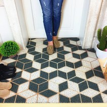 SKANDSALO 잘라쓰는 현관 코일매트 발코니 욕실 베란다, C_100 × 120 cm (절단 가능)