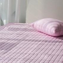폭신한 고정밴드고정밴드 순면 패밀리 사이즈 누빔 침대 패드 8가지 색상, 인디핑크
