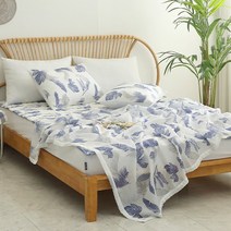 아이레홈 트로피컬 시어서커 여름 홑이불, 블루