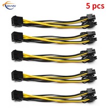 COVYIV 8 핀 6 PCI Express-듀얼 + 2 라이저 전원 케이블 마더 보드 그래픽 카드 GPU 데이터 20cm, 02 5pcs 8pin to 8pin_01 0.2m