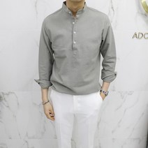 아도르클래식 남성용 8컬러 여름 린넨 헨리넥 셔츠