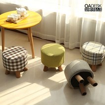 오에이데스크 심플원형 원목스툴, 심플원형원목스툴 그린[OD110]/