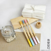 대나무칫솔 성인용 라운드형 무독성페인트 친환경 제로웨이스트 곰팡이 방지 다양한 컬러 4개 SET, 하양