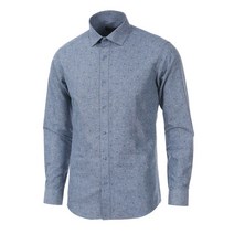 로베르따셔츠 남성용 TC 프린트 슬림핏 진블루 긴소매 셔츠 RK4-452-9