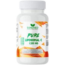 sundhed 천연 순수 리포솜 비타민 c - 1200mg 면역 체계 앰프 콜라겐 건강증진제 항염 항노화 피부비타민 아스코르빈산나트륨 해바라기레시틴 (60캡슐), 120 캡슐(1팩)