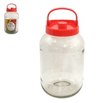 경성 핸들 유리 과실주병 2호 3.6L 3호 5L 과일주 담금주 담금 술 매실주 포도주 인삼주 유리 병, (2호 3.6L)