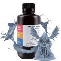 ELEGOO ABS-Like 레진 급속 UV 경화 405nm 표준 광폴리머 레진 ABS 3D 레진 고정밀 부서짐 없음 LCD 3D 프린터용 그레이 500G, 기본