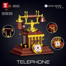 게이밍 기계식 키보드 모델 빌딩 블록 미니 클래식 레트로 재봉틀 축음기 라디오 타자기 전화 벽돌 moc 세트 선물 아이 장난감, 3-상자 없이