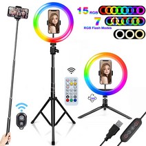 10 inch RGB Ring Light With Tripod for Live Stream Makeup Camera Led Lamp Ringlight for YouTube Vide